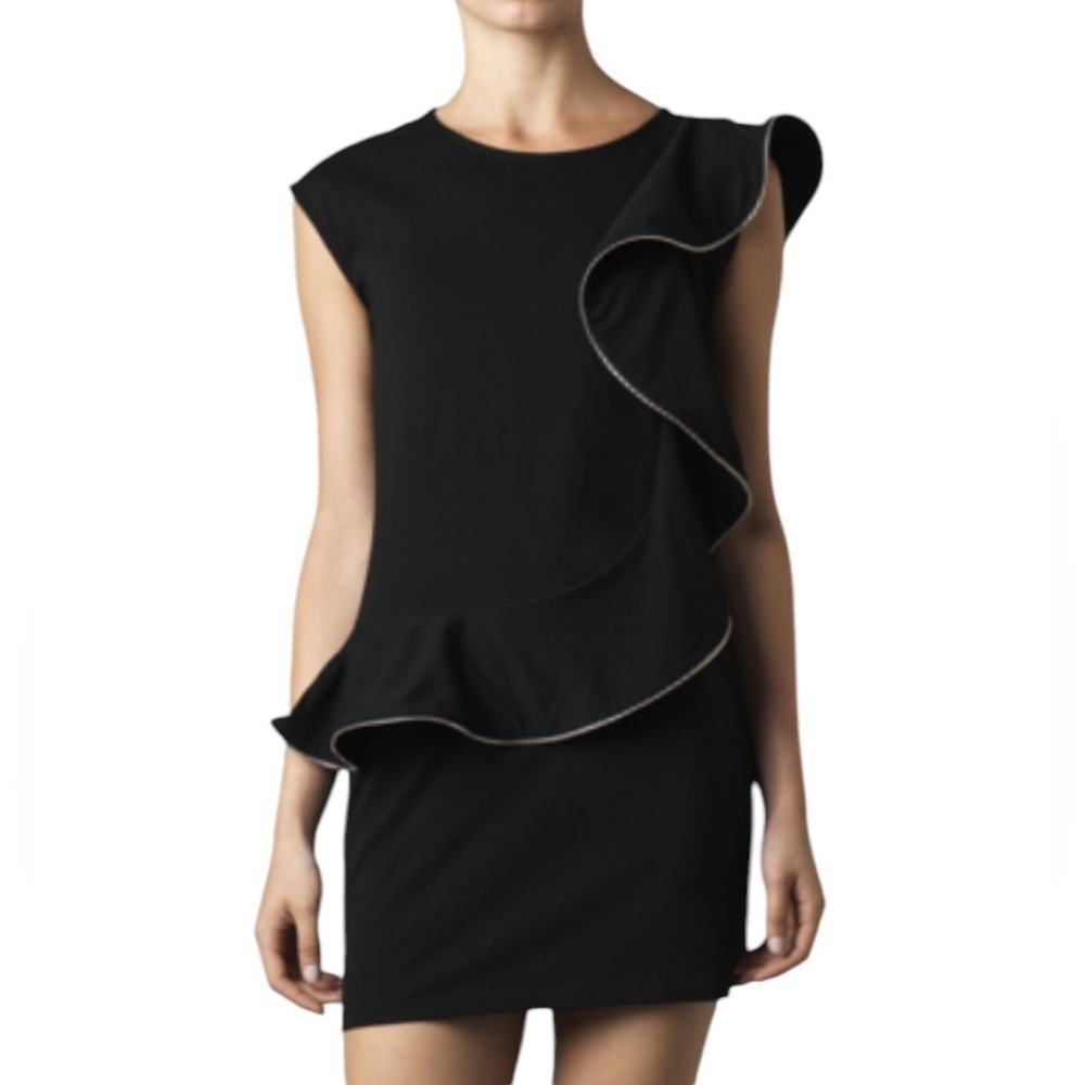 Ted Baker Black Neuva Zip Trim Dress